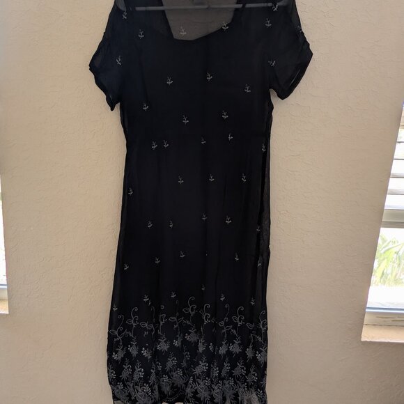 Vintage Victoria Holley 2 Piece Sheer Maxi Dress Buttons Size PM 90s - Picture 11 of 14